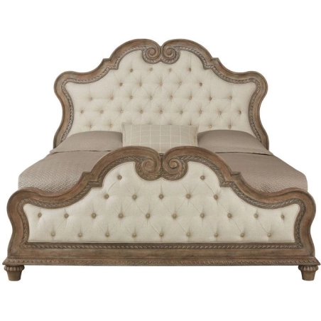 King - Art Classic Hand Carved Painted Bed Furniture White-Label