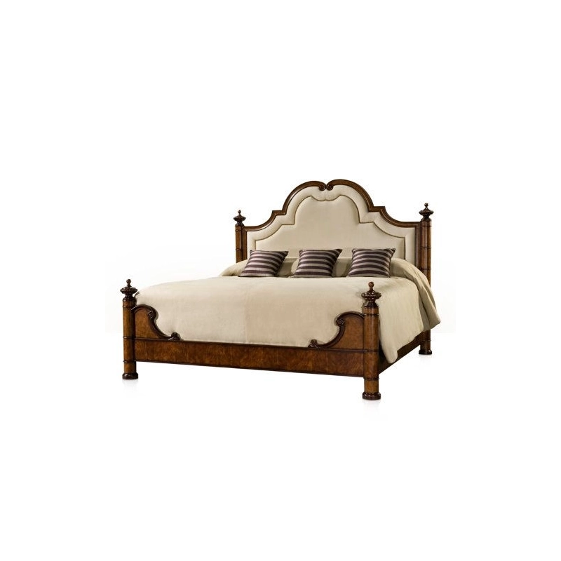 Double - Art Classic Hand Carved Painted Bed Furniture Indonesia