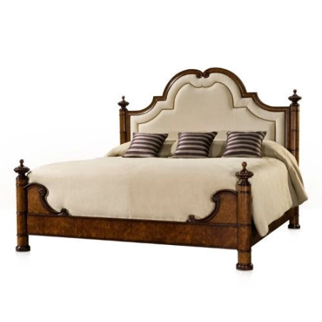 Double - Art Classic Hand Carved Painted Bed Furniture Indonesia