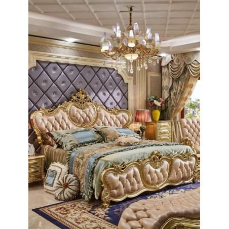 Super King - Art Classic Hand Carved Painted Bed Furniture Jepara
