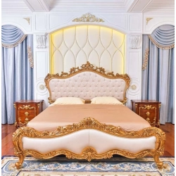 Super King - Art Classic Hand Carved Painted Bed Furniture Wholesale