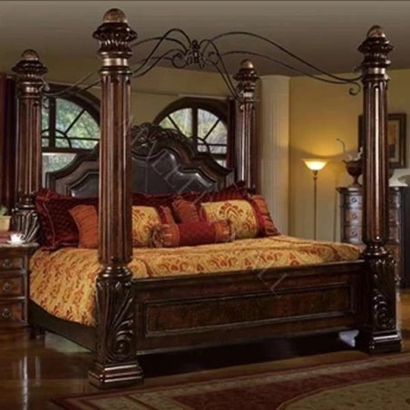 Super King - Art Classic Hand Carved Painted Bed Furniture Jepara