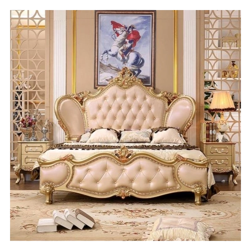 King - Art Classic Hand Carved Painted Bed Furniture Produce