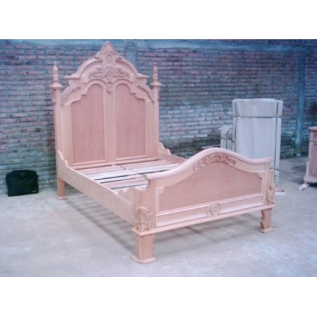 Double XL - Art Classic Hand Carved Painted Bed Furniture Produce