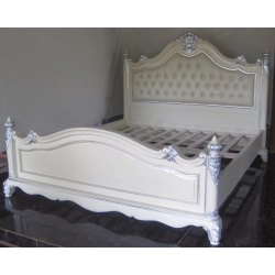 Double XL - Art Classic Hand Carved Painted Bed Furniture Mulyoharjo