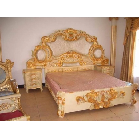 Double XL - Art Classic Hand Carved Painted Bed Furniture Jepara