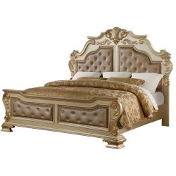 King - Art Classic Hand Carved Painted Bed Furniture White-Label