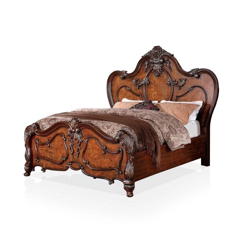 Double XL - Art Classic Hand Carved Painted Bed Furniture Produce