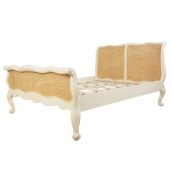 Queen - Art Classic Hand Carved Painted Bed Furniture White-Labeled