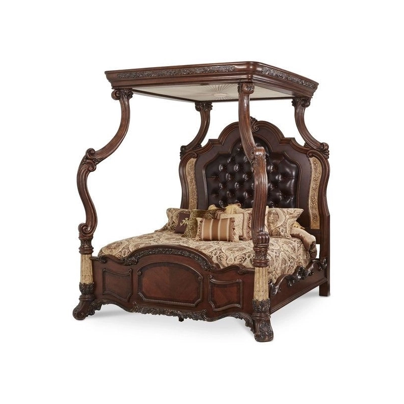 Queen - Art Classic Hand Carved Painted Bed Furniture Export