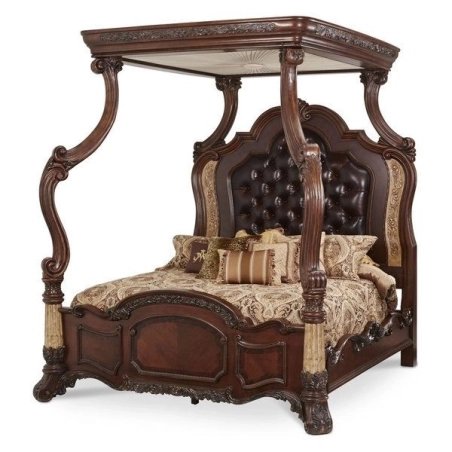 Queen - Art Classic Hand Carved Painted Bed Furniture Export