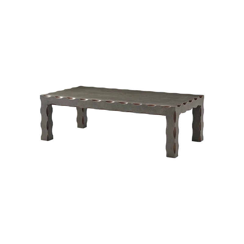 Mulyoharjo Shagreen Leather and Wood Coffee Table Furniture Supplier Indonesia