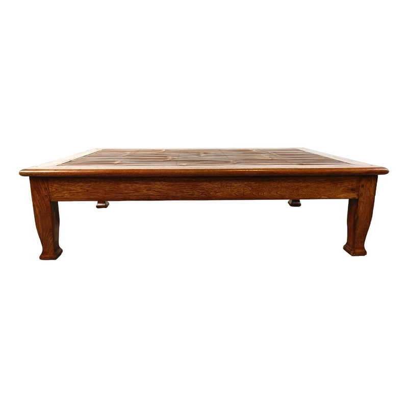 Mulyoharjo Vintage Wood and Bamboo Coffee Table, 1980s Furniture Supplier Indonesia Mulyoharjo Vintage Wood and Bamboo Coffee Table, 1980s Furniture Supplier Indonesia