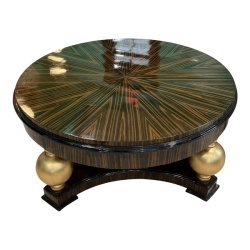 Mulyoharjo 1940s Swedish Art Deco Coffee Table in Zebrano Wood Furniture Supplier Indonesia