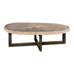 Mulyoharjo Huge Live-Edge Petrified Wood Coffee Table Furniture Supplier Indonesia