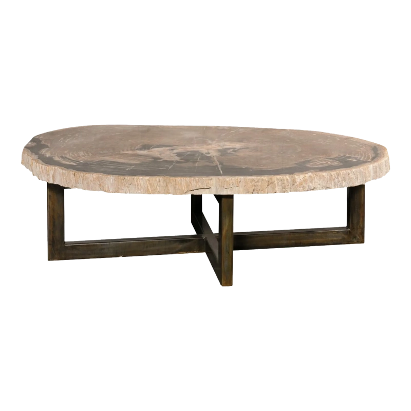 Mulyoharjo Huge Live-Edge Petrified Wood Coffee Table Furniture Supplier Indonesia