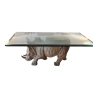 Mulyoharjo Vintage 1970s Wood Carved Rhino Rhinoceros Coffee Cocktail Table Furniture Supplier Indonesia