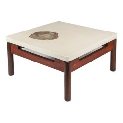 Mulyoharjo Coffee Table with Inlaid Petrified Wood by Philippe Barbier Furniture Supplier Indonesia