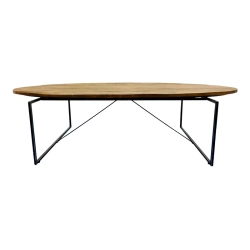 Mulyoharjo Organic Modern Rustic Oval Wood Cocktail Table Furniture Supplier Indonesia