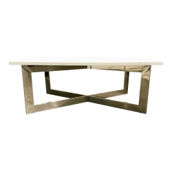 Mulyoharjo Modern Steel Cocktail Table With Rustic Wood Top Furniture Supplier Indonesia