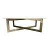 Mulyoharjo Modern Steel Cocktail Table With Rustic Wood Top Furniture Supplier Indonesia
