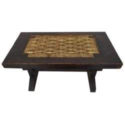 Mulyoharjo Brutalist Rope Wood Coffee Table, 1950s Furniture Supplier Indonesia