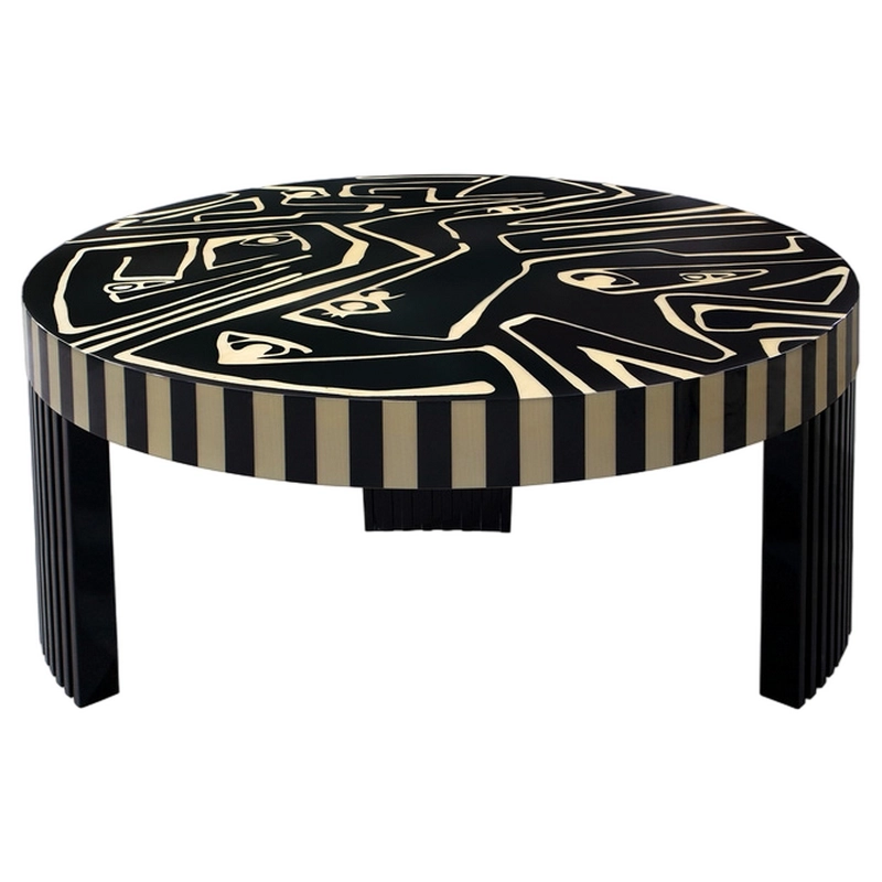 Mulyoharjo Round Center Coffee Table in Wood, 2010s Furniture Supplier Indonesia