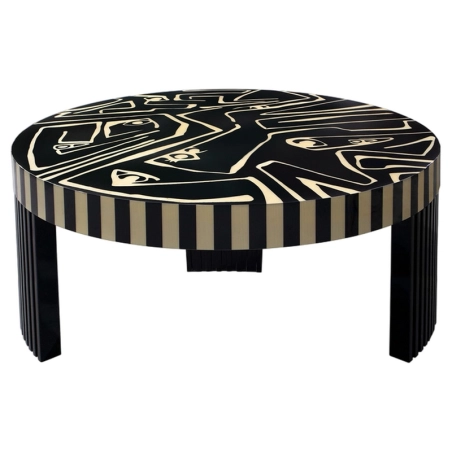 Mulyoharjo Round Center Coffee Table in Wood, 2010s Furniture Supplier Indonesia