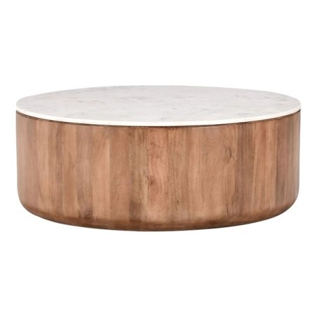 Mulyoharjo Sienna Round Wood & Marble Coffee Table Furniture Supplier Indonesia