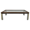 Mulyoharjo Italian Wood, Brass, and Chrome Coffee Table, 1970s Furniture Supplier Indonesia