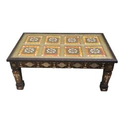 Mulyoharjo Moroccan Cedar Wood and Metal Inlaid Coffee Table Furniture Supplier Indonesia