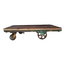 Mulyoharjo Industrial Metal & Wood Cart Coffee Table. Furniture Supplier Indonesia