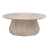 Mulyoharjo Coulter Wood Brown Round Coffee Table Furniture Supplier Indonesia