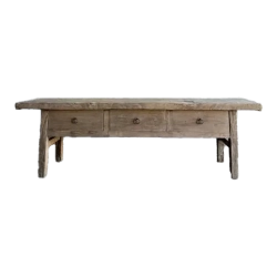 Mulyoharjo 1950s Vintage Elm Wood Coffee Table Furniture Supplier Indonesia