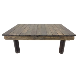 Mulyoharjo Vintage Industrial Wood & Iron Coffee Table, 1950s Furniture Supplier Indonesia