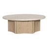 Mulyoharjo Round Wood Scallop & Marble Coffee Table Furniture Supplier Indonesia
