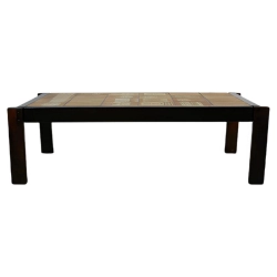 Mulyoharjo Ceramic and Wood Coffee Table by Roger Capron, 1960s Furniture Supplier Indonesia