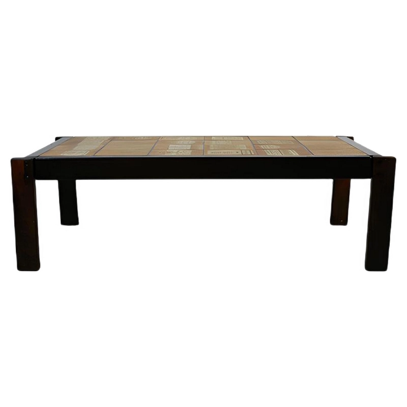 Mulyoharjo Ceramic and Wood Coffee Table by Roger Capron, 1960s Furniture Supplier Indonesia Mulyoharjo Ceramic and Wood Coffee Table by Roger Capron, 1960s Furniture Supplier Indonesia