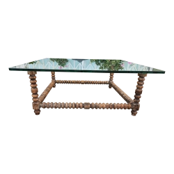 Mulyoharjo 1980's Wood Coffee Table With Glass Top Furniture Supplier Indonesia