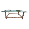 Mulyoharjo 1980's Wood Coffee Table With Glass Top Furniture Supplier Indonesia