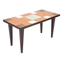 Mulyoharjo Ceramic and Wood Coffee Table attributed to Charlotte Perriand Furniture Supplier Indonesia