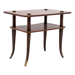 Mulyoharjo Mid-Century Italian Wood and Brass Coffee Table Furniture Supplier Indonesia