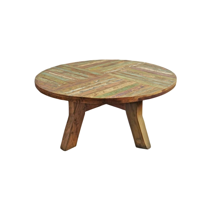 Mulyoharjo Salvaged Round Boat Wood Coffee Table Furniture Supplier Indonesia