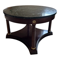 Mulyoharjo Marble Top Coffee Table With Mahogany Wood Furniture Supplier Indonesia