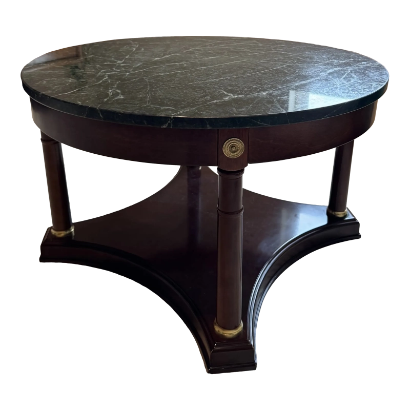 Mulyoharjo Marble Top Coffee Table With Mahogany Wood Furniture Supplier Indonesia