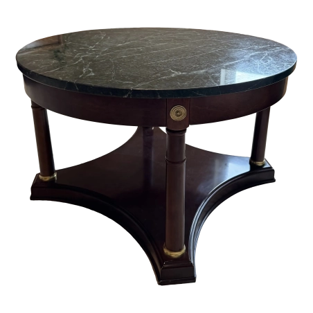 Mulyoharjo Marble Top Coffee Table With Mahogany Wood Furniture Supplier Indonesia