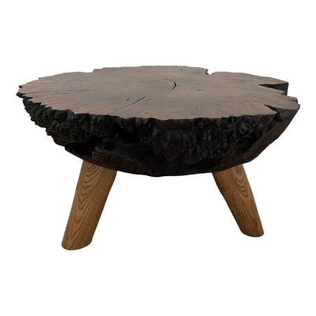 Mulyoharjo Organic Modern Claro Walnut Burl Wood Coffee Table Furniture Supplier Indonesia