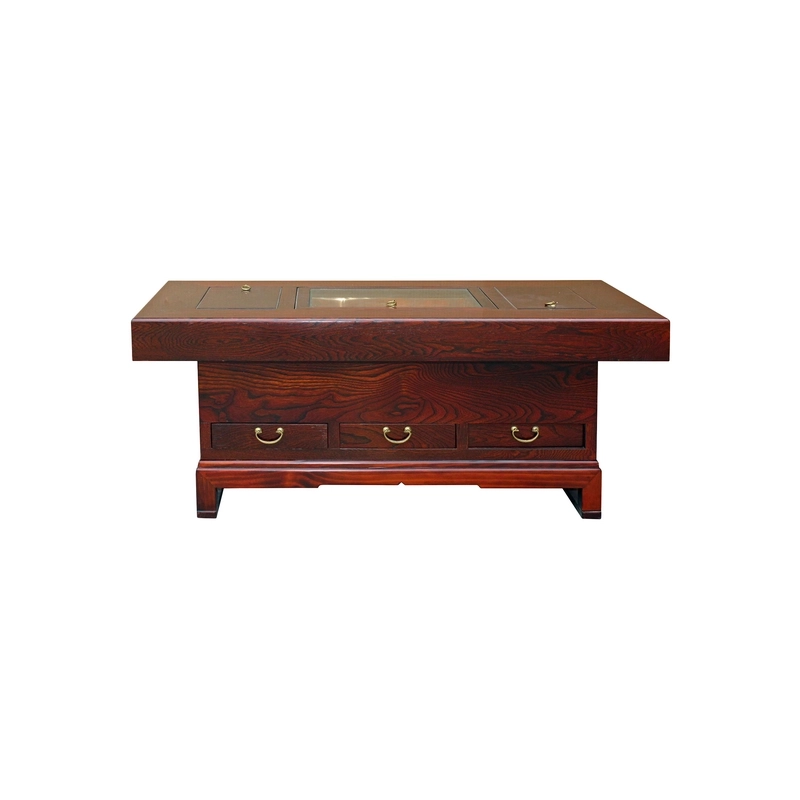 Mulyoharjo Oriental Rectangular Bold Thick Wood Drawers Coffee Table Furniture Supplier Indonesia