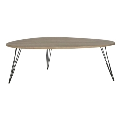 Mulyoharjo Retro Mid Wood Coffee Table in Oak & Black Furniture Supplier Indonesia