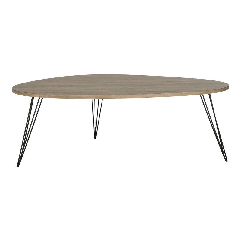 Mulyoharjo Retro Mid Wood Coffee Table in Oak & Black Furniture Supplier Indonesia